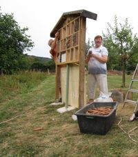 Bef&uuml;llen des Insektenhotels